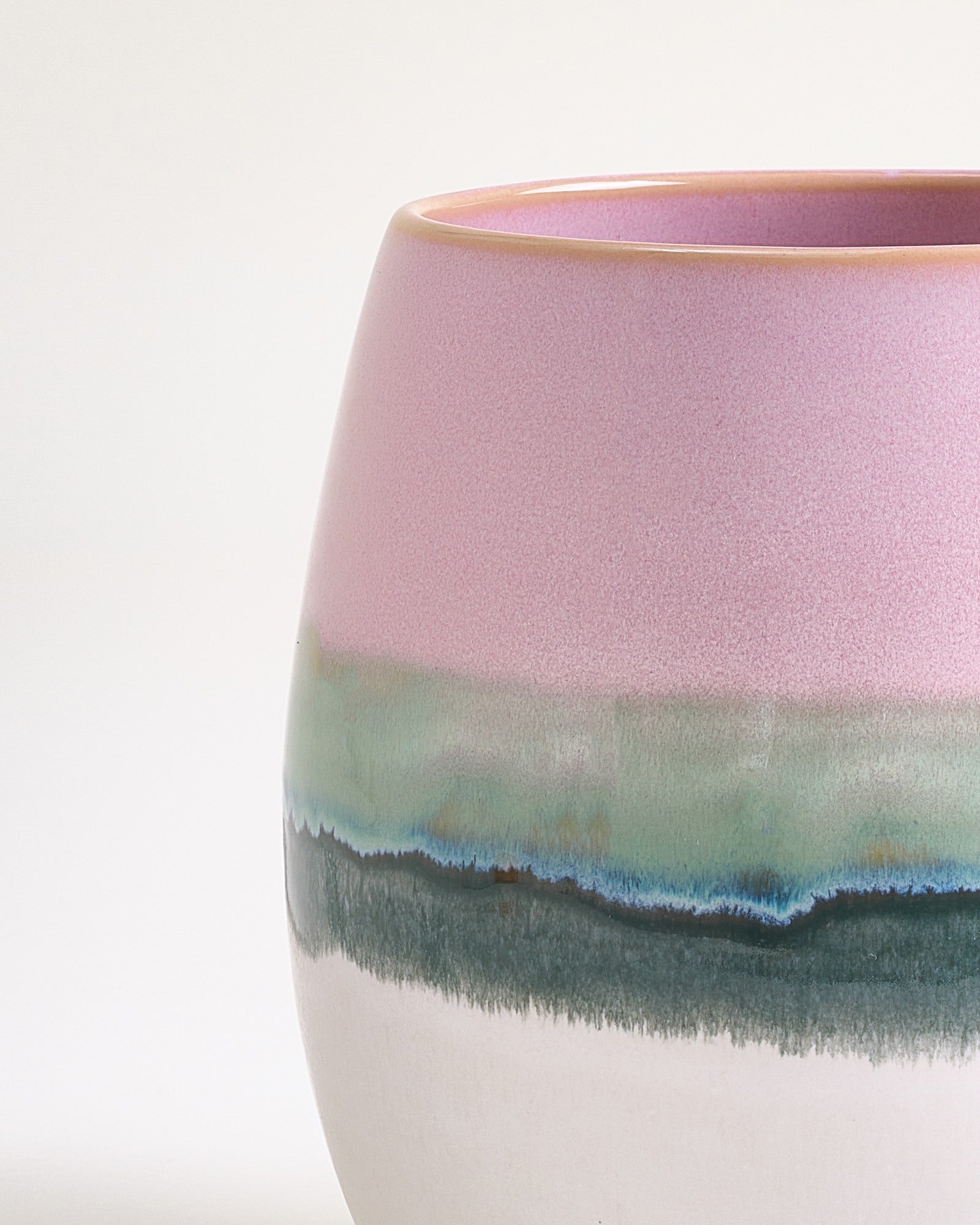 Nódoa - Vaso M dip-dye rosa verde