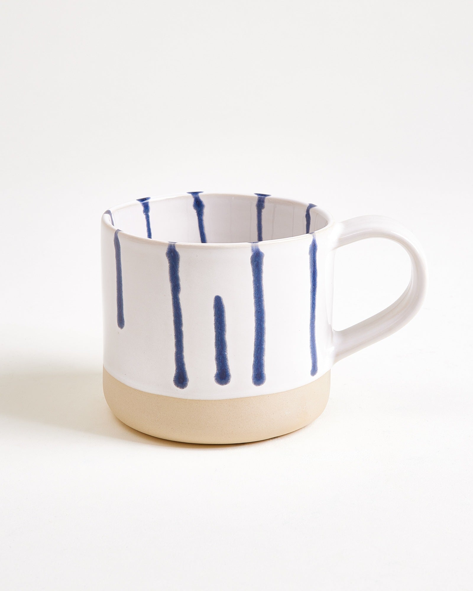 Nódoa Tasse groß gestreift weiß blau