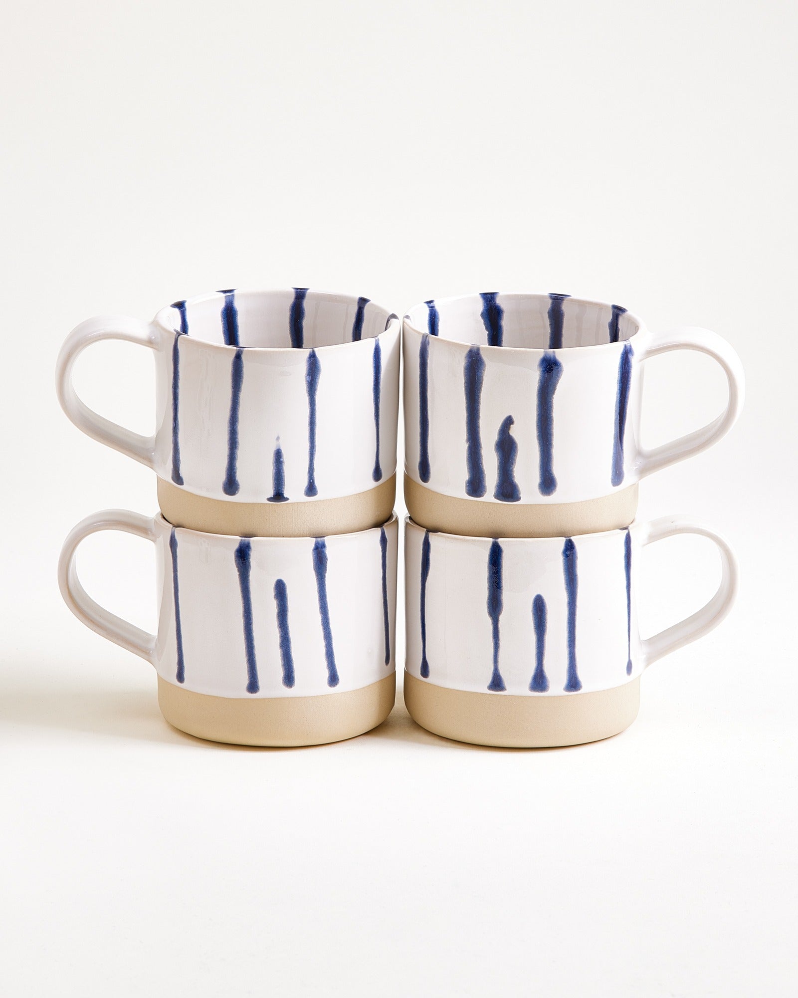 Nódoa - Set of 4 Mugs white blue