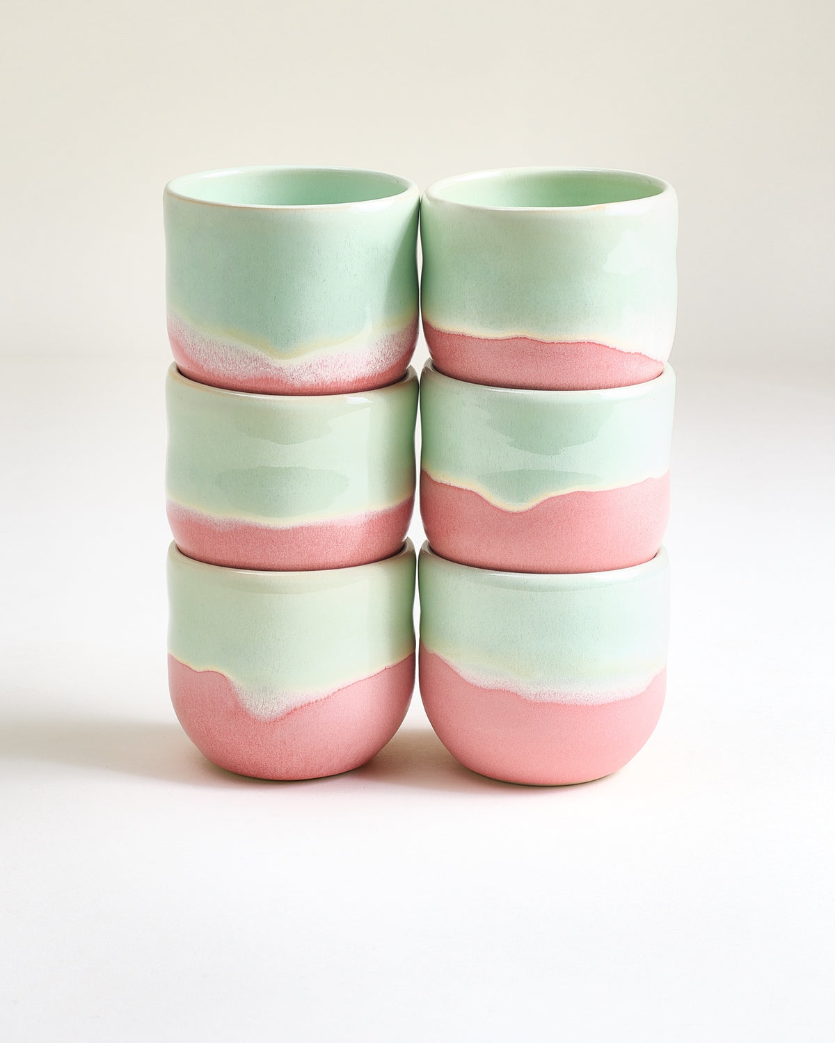 Nola - Large cup lime pink Set of 6