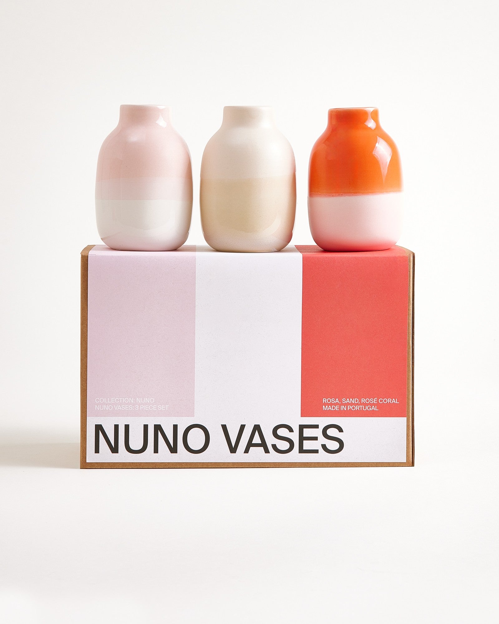 Nuno - Set da 3 vasi S rosa sabbia e corallo