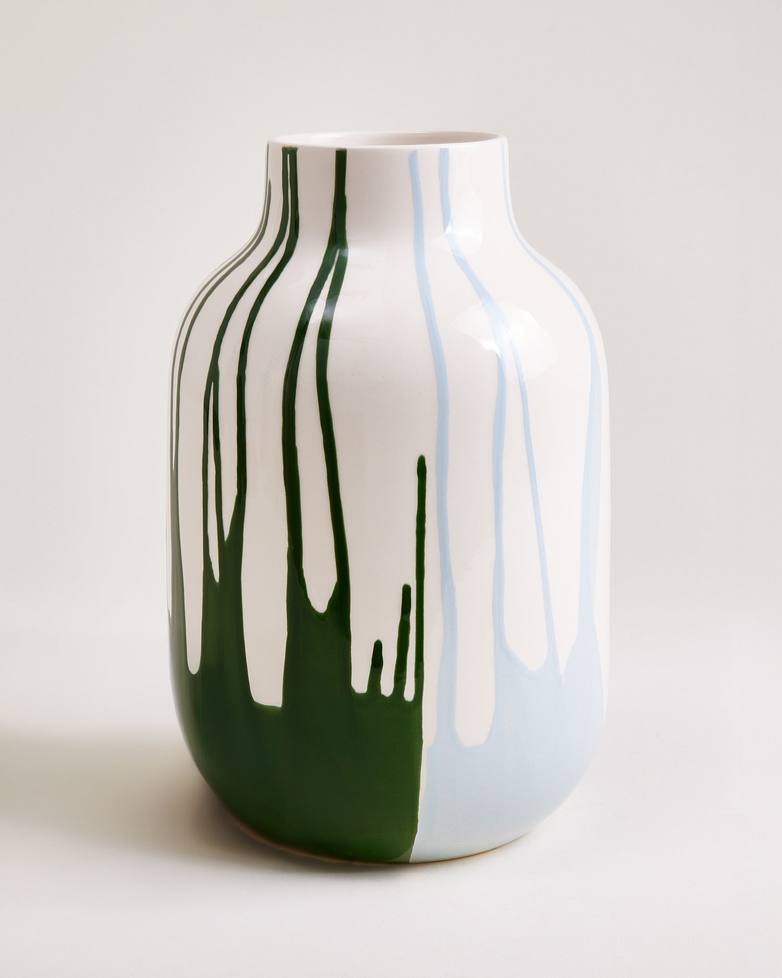 Nuno - Vaso L drip verde scuro azzurro