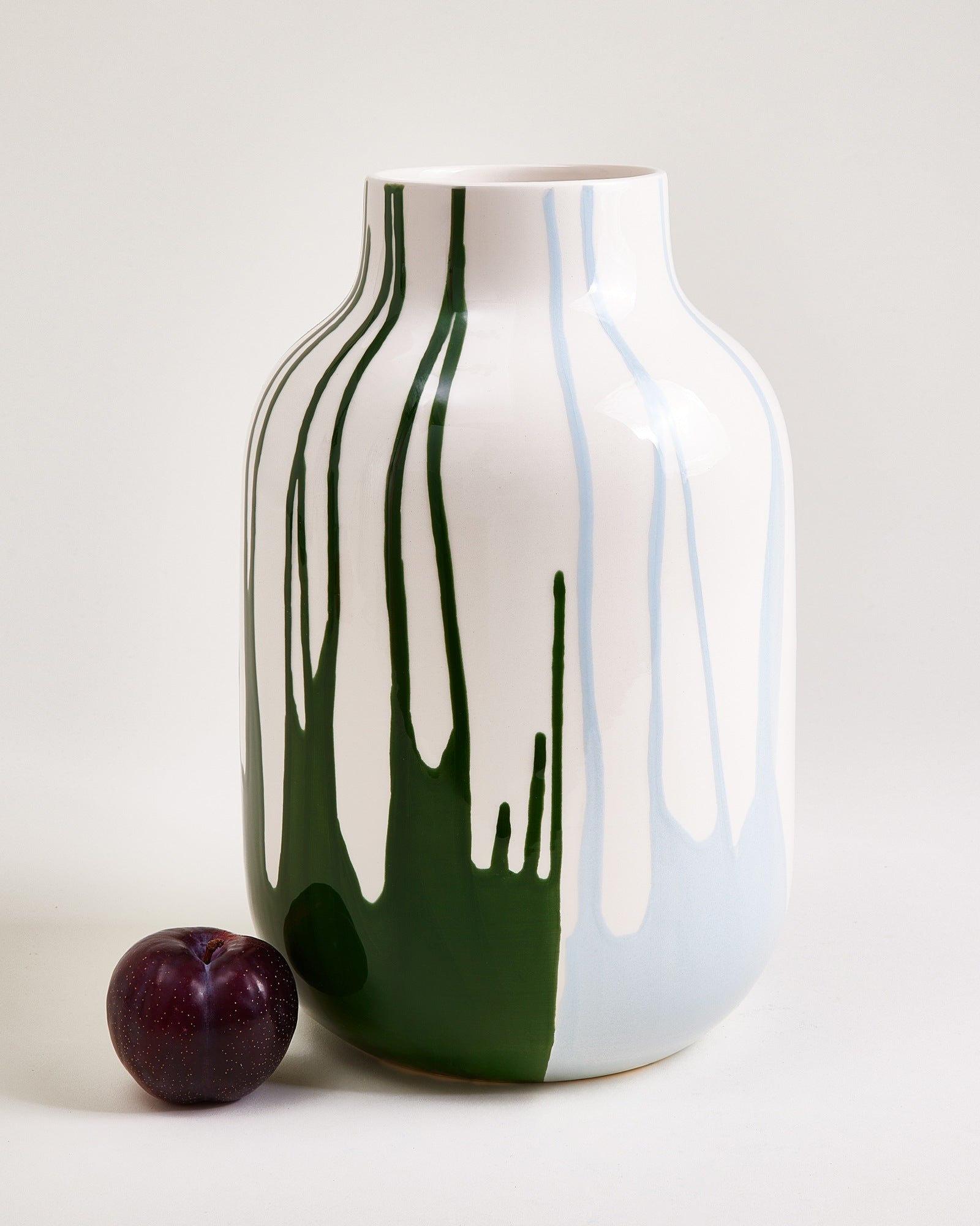 Nuno - Vaso L drip verde scuro azzurro