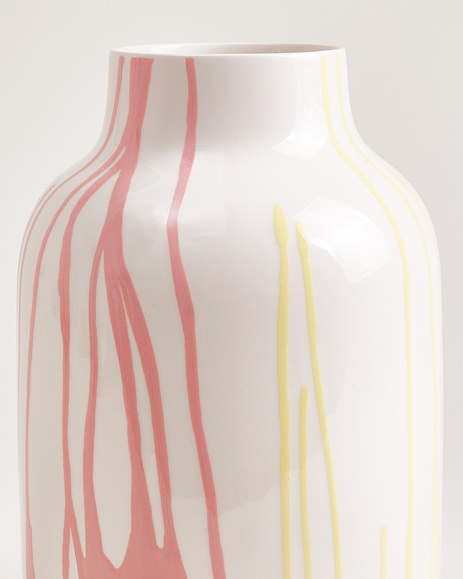 Nuno Vase L drip gelb rosa