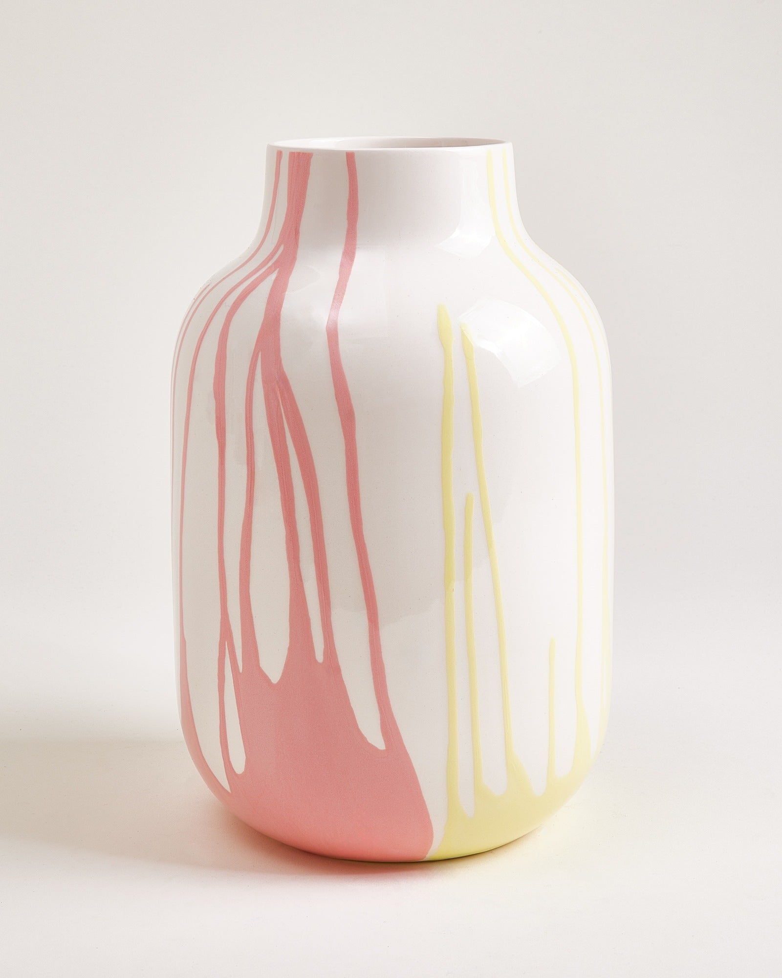 Nuno Vase L drip gelb rosa
