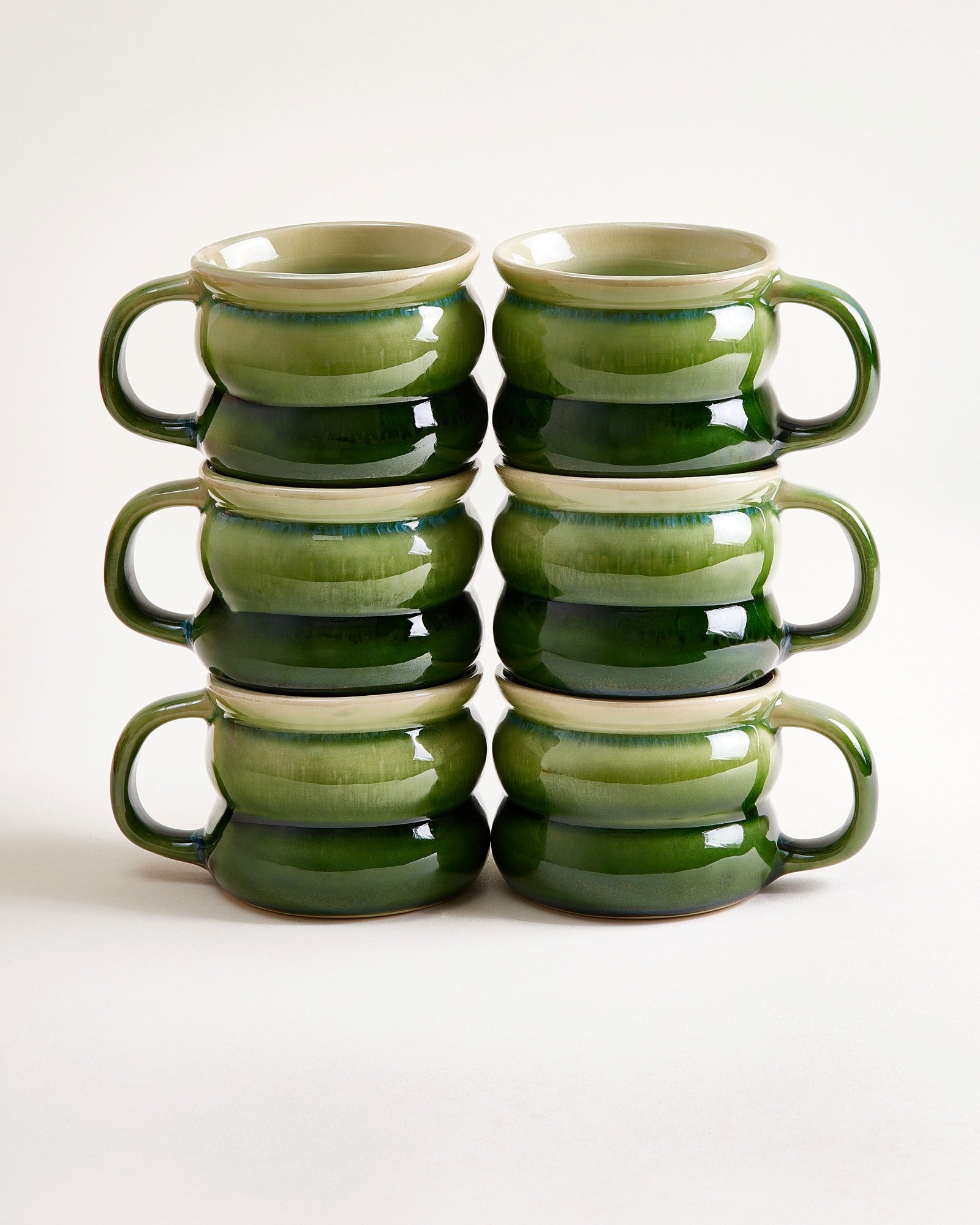 Ombra Tasse klein bubble grün dunkelgrün 6er-Set