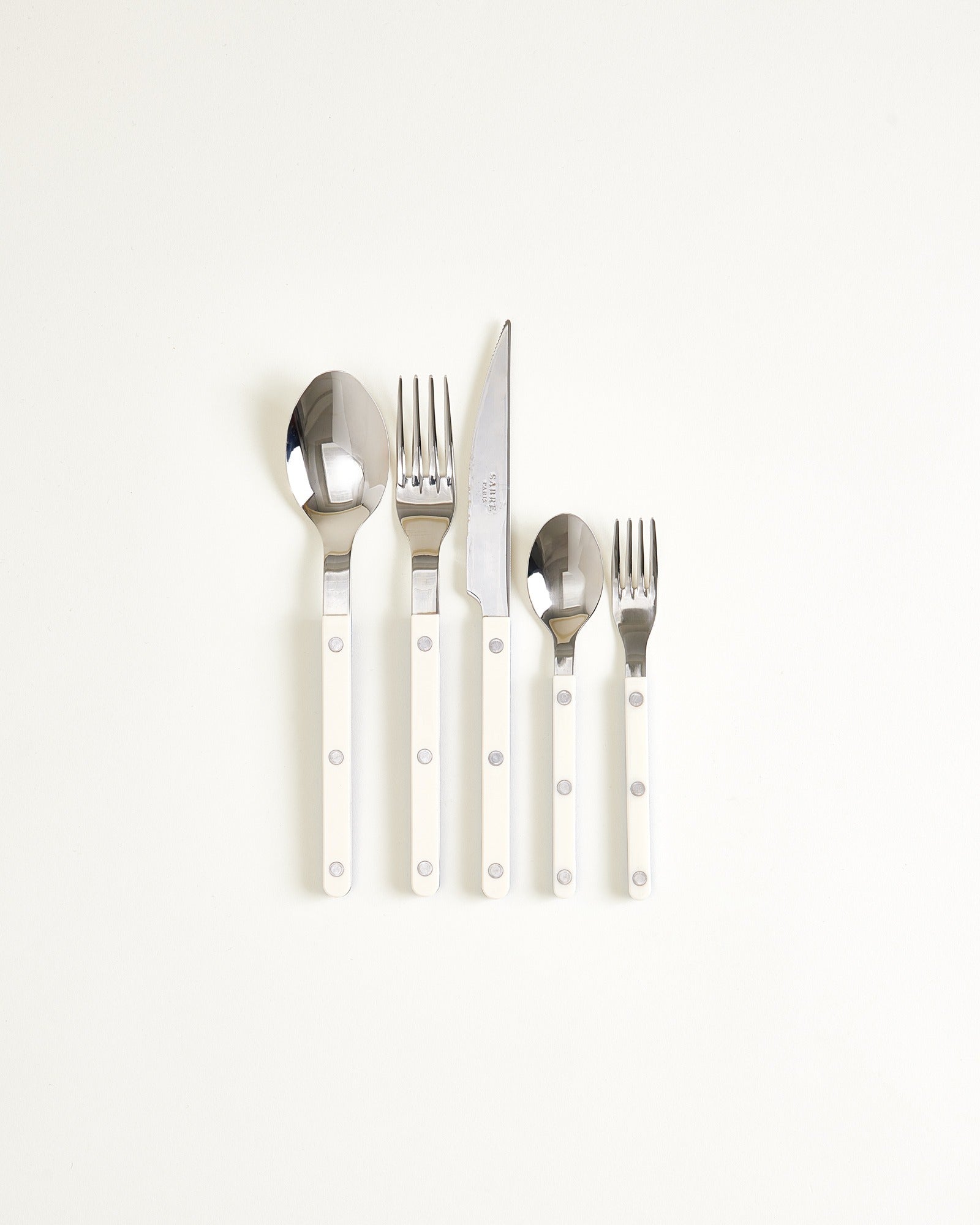 MaM x Sabre Paris - Couverts bleu et blanc cassé lot de 5