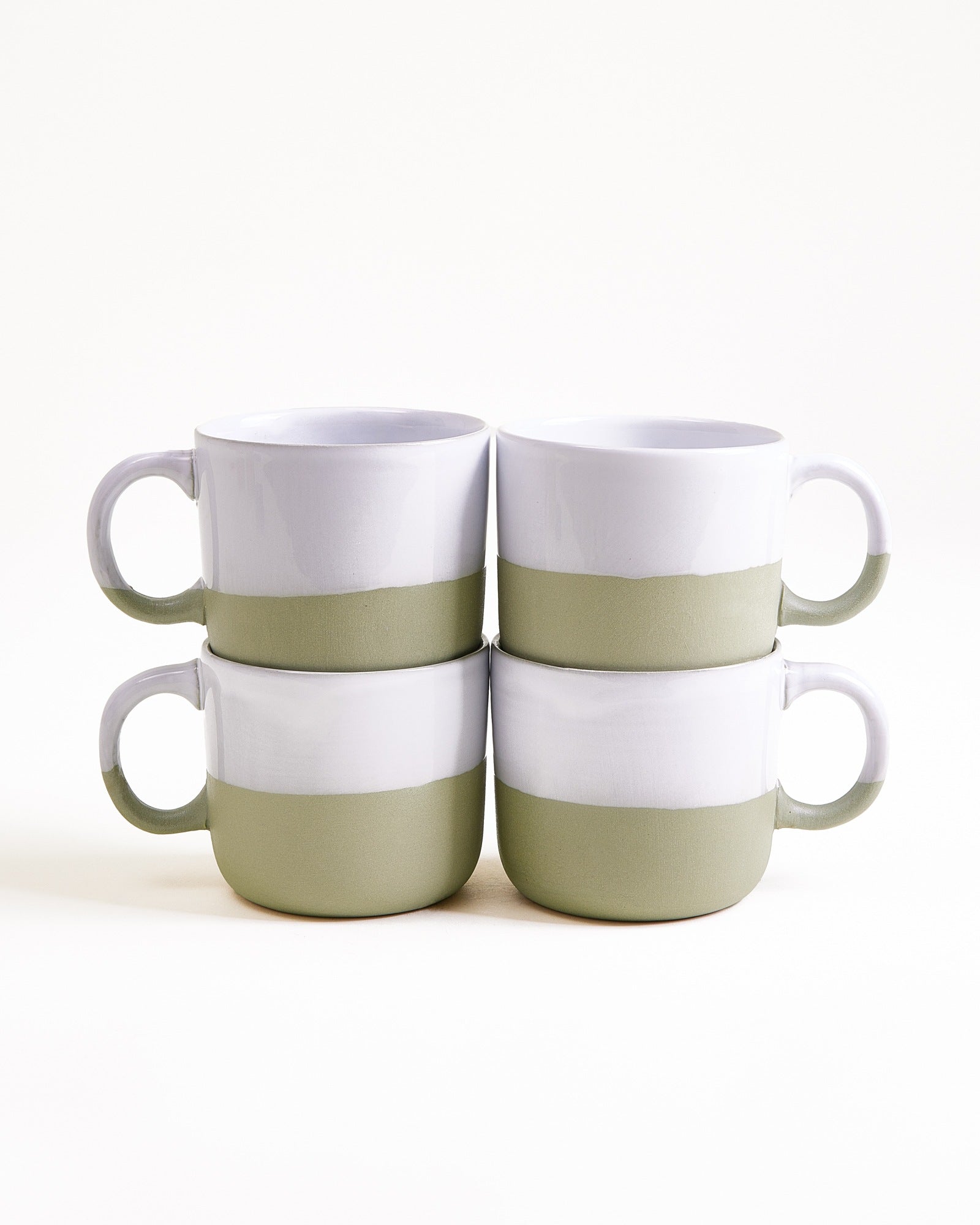 Seda - Set da 4 tazzine verde salvia e bianco