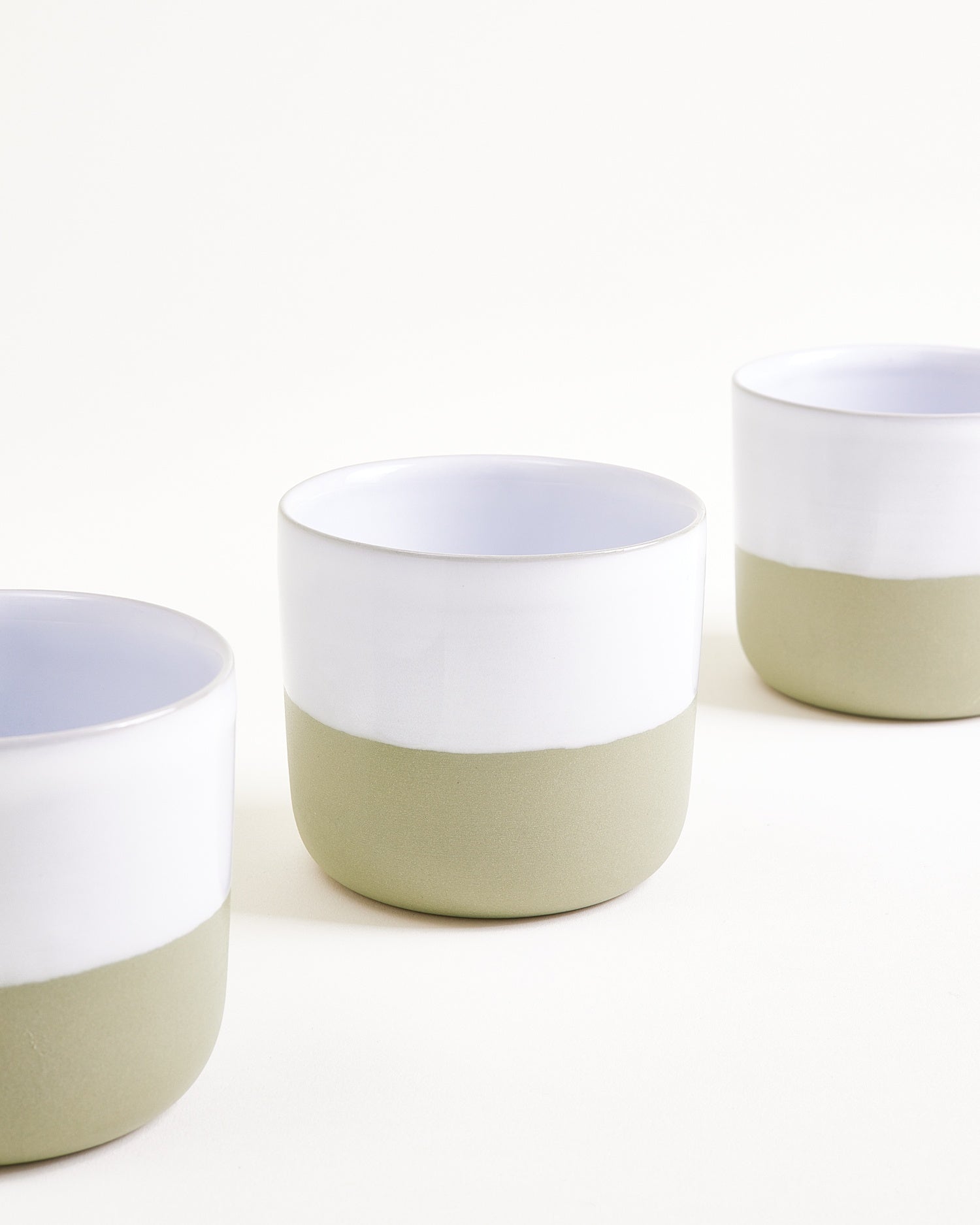 Seda Becher klein salbeigrün weiß 4er-Set