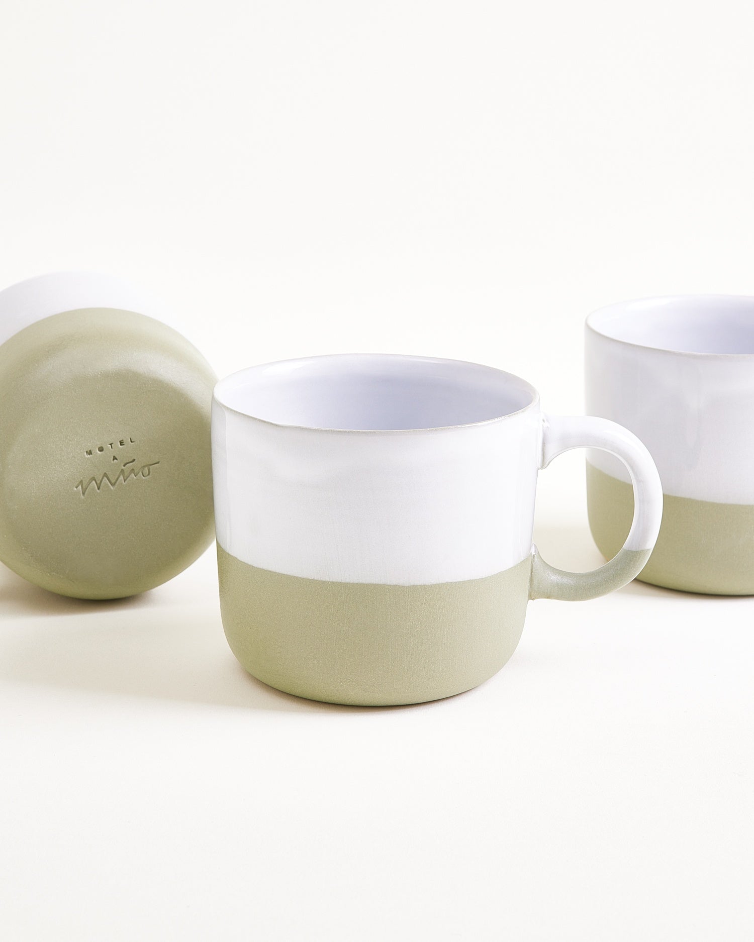 Seda - Set da 4 tazzine verde salvia e bianco