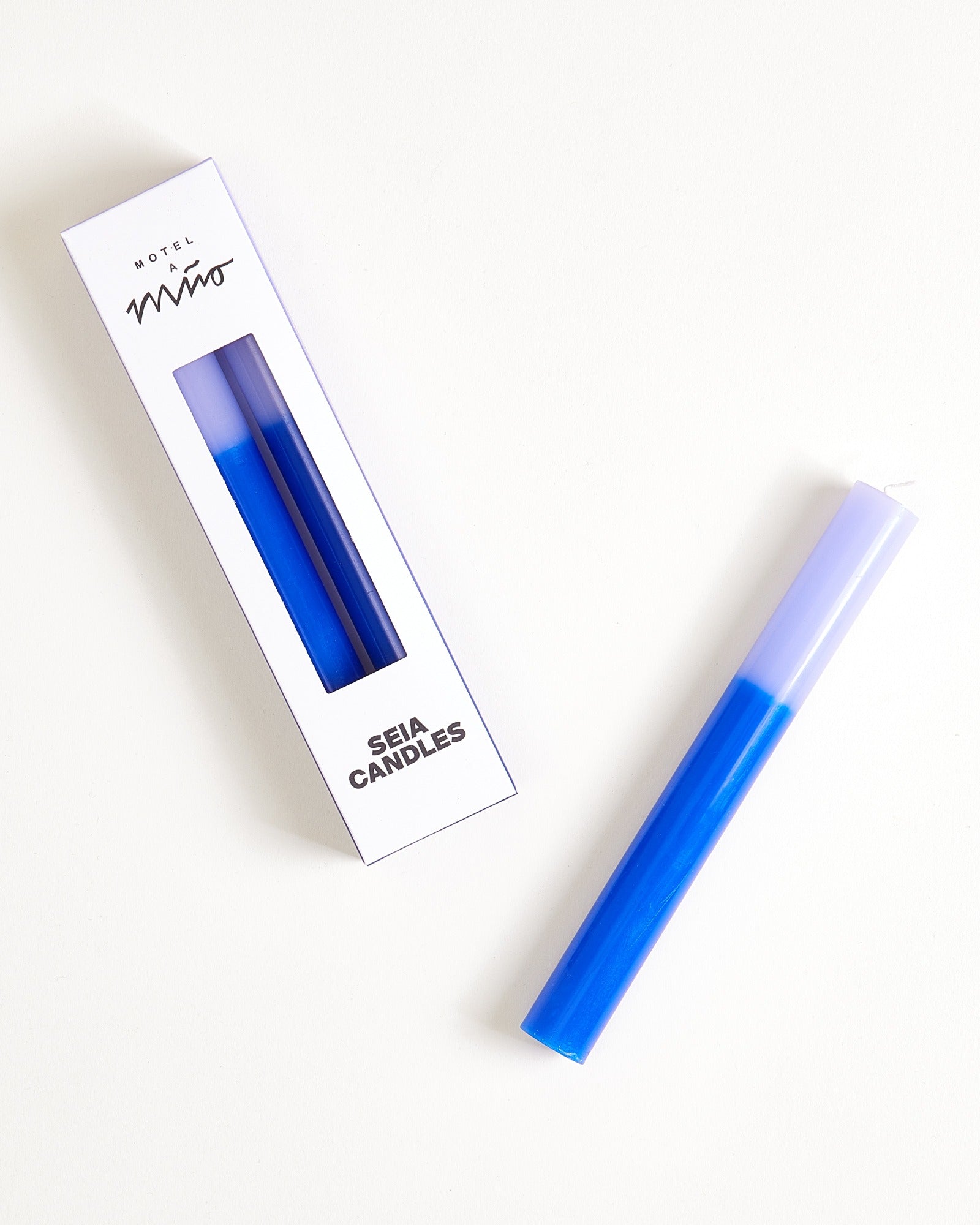 Seia set van 2 staafkaarsen blauw paars