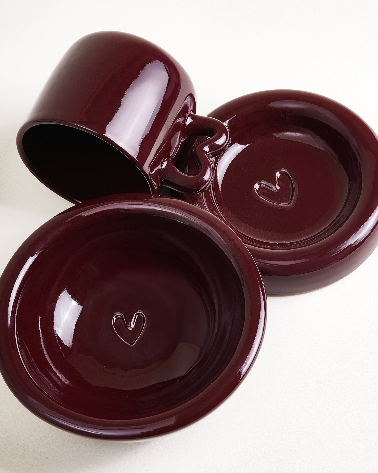 Seia - Gift set Heart burgundy 3 pieces