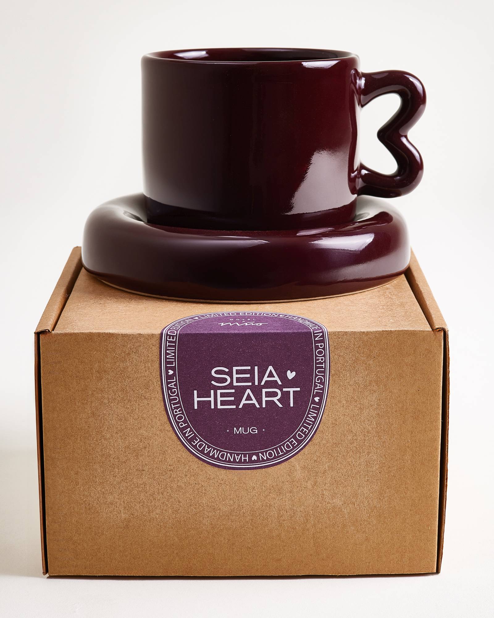 Seia Tasse & Untertasse Herz burgund