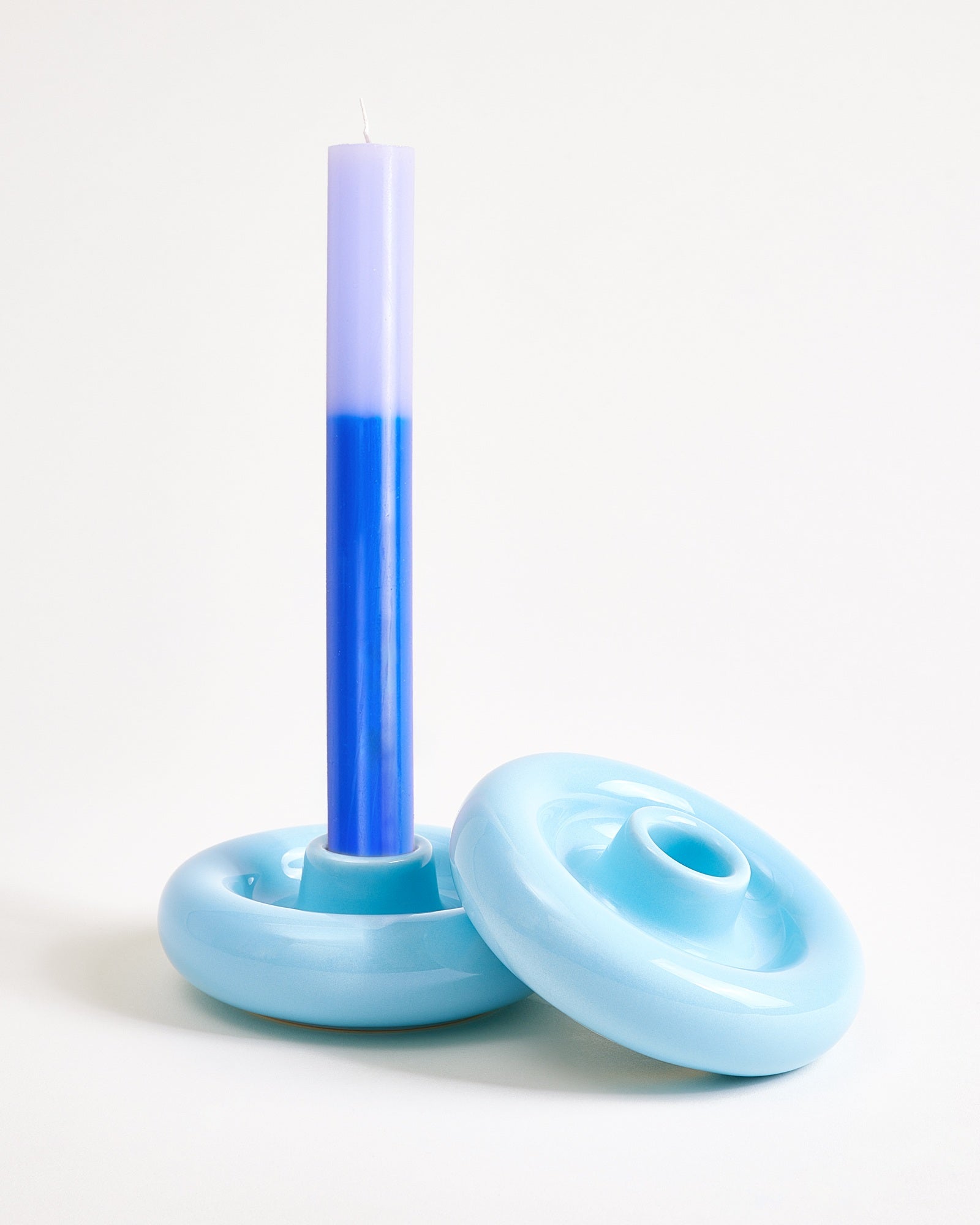 Seia candle holder large light blue