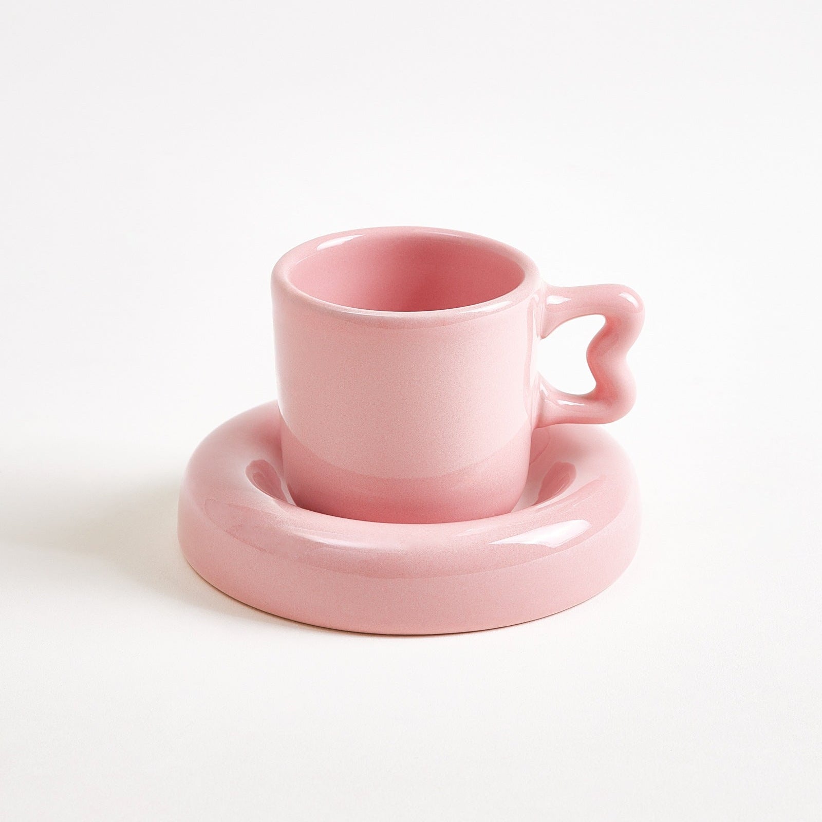 Seia espressokopje & espressoschotel hart roze