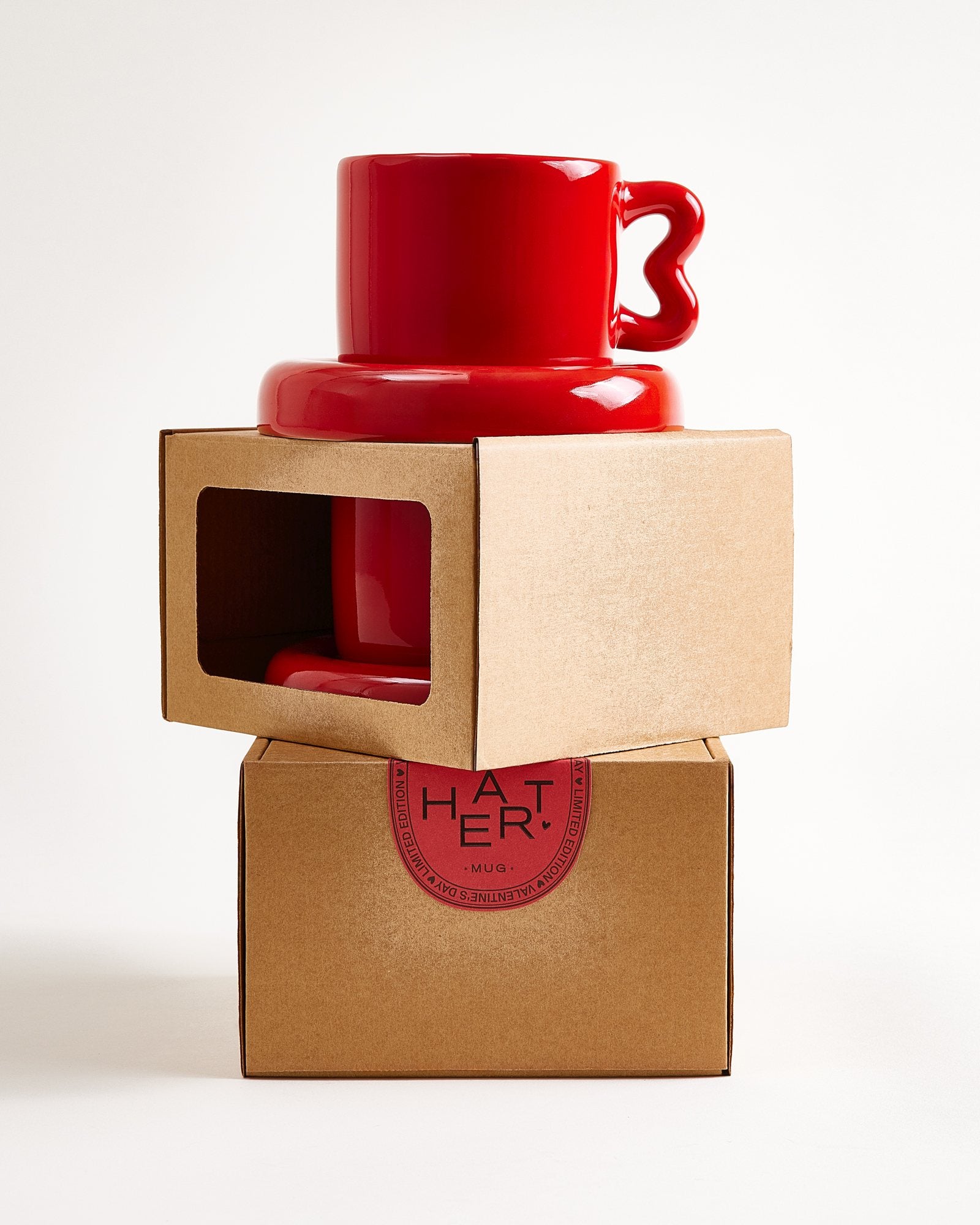 Seia - Tazza e piattino con cuore rossa