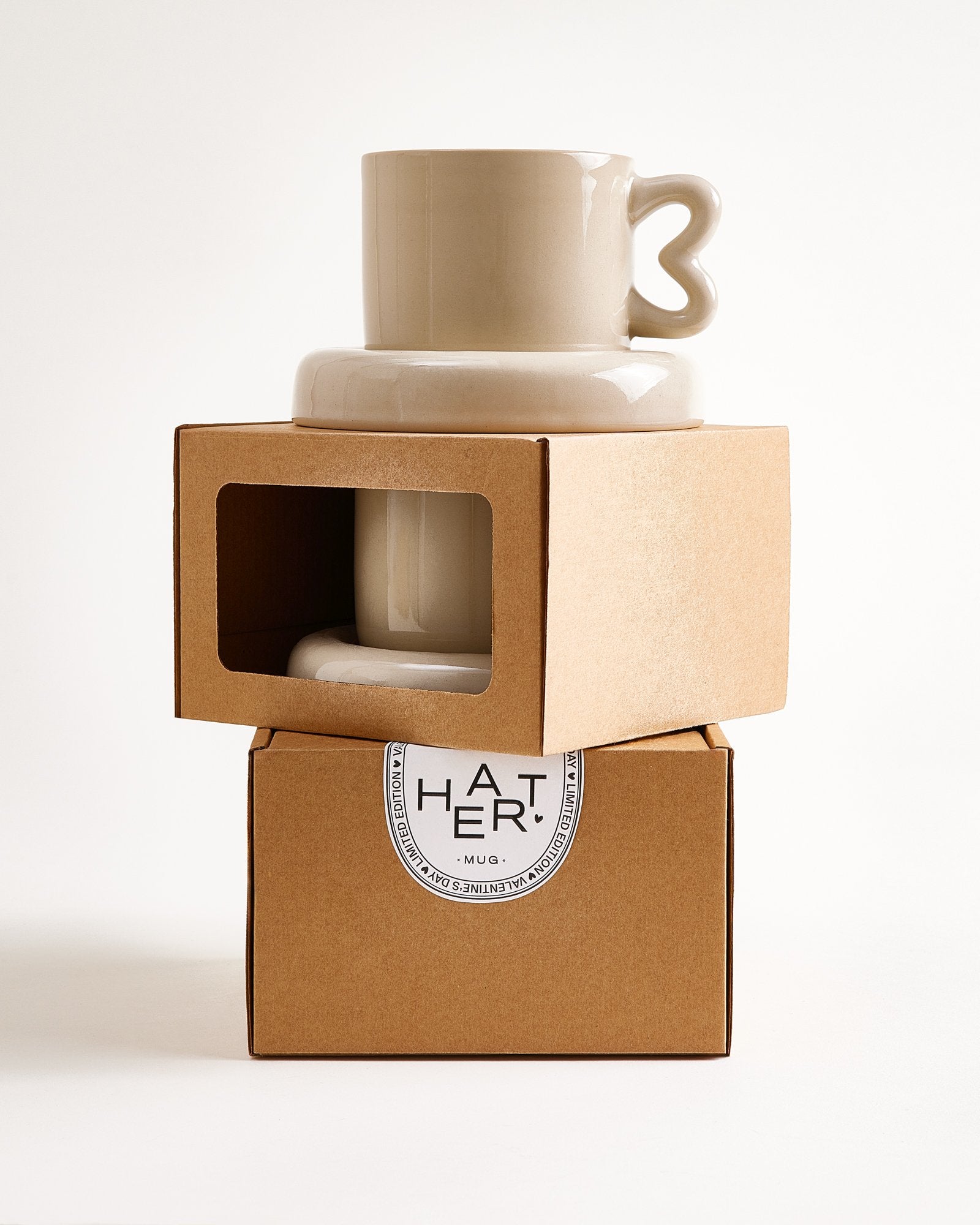 Seia Tasse & Untertasse Herz sand