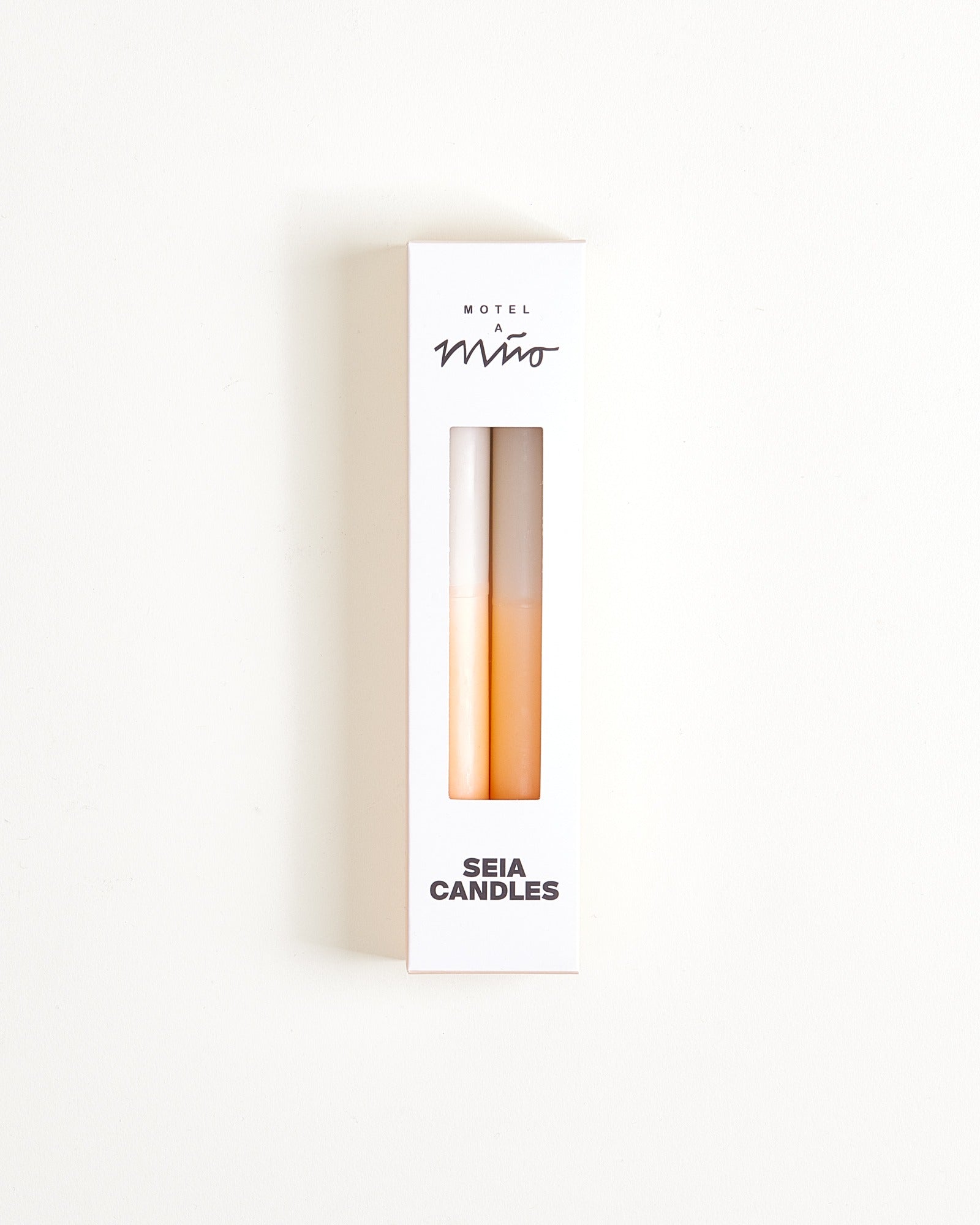 Seia set van 2 staafkaarsen perzikkleurig zand