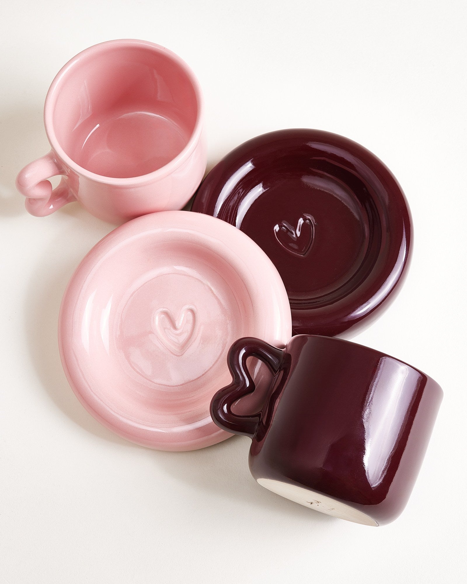 Seia - Coffret cadeau Cœur rose bordeaux 3 pièces