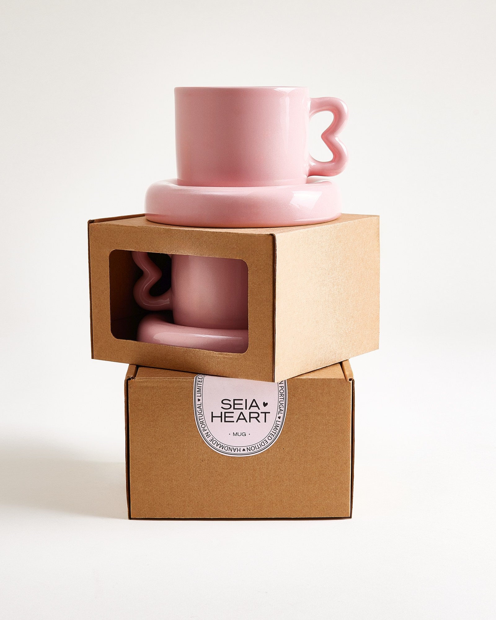 Seia - Coffret cadeau Cœur rose bordeaux 3 pièces