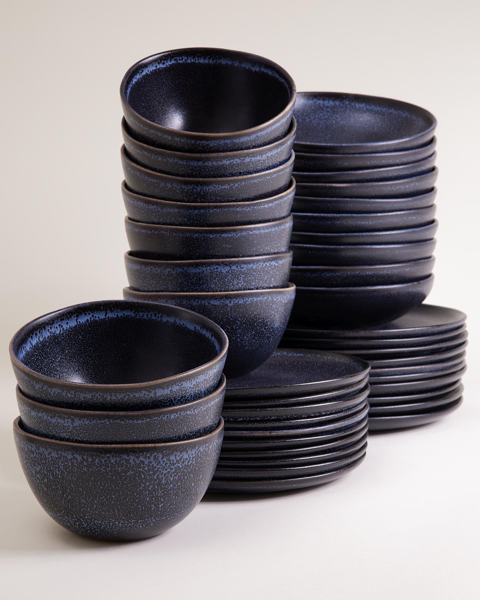 Turmalina - Service de vaisselle noir 40 pièces