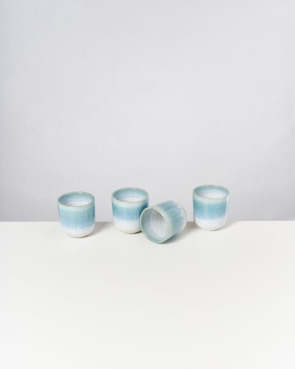 Alcachofra - Set of 4 Cups small greenblue