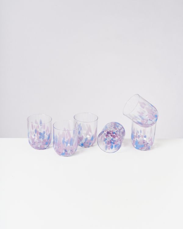 Alegria - Set of 6 glasses large drops lilac
