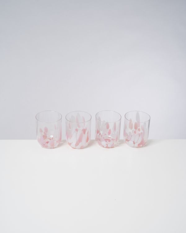 Alegria - Set van 4 glazen groot drops roze