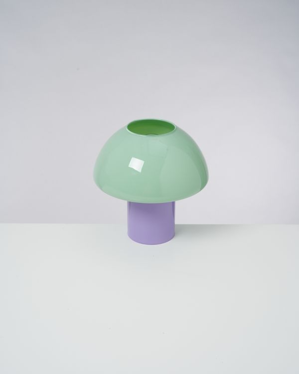 Cogumelo glazen lamp mint paars