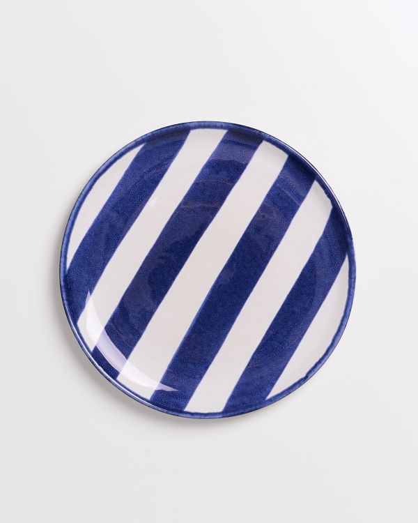 Costeira - Plate small blue white striped