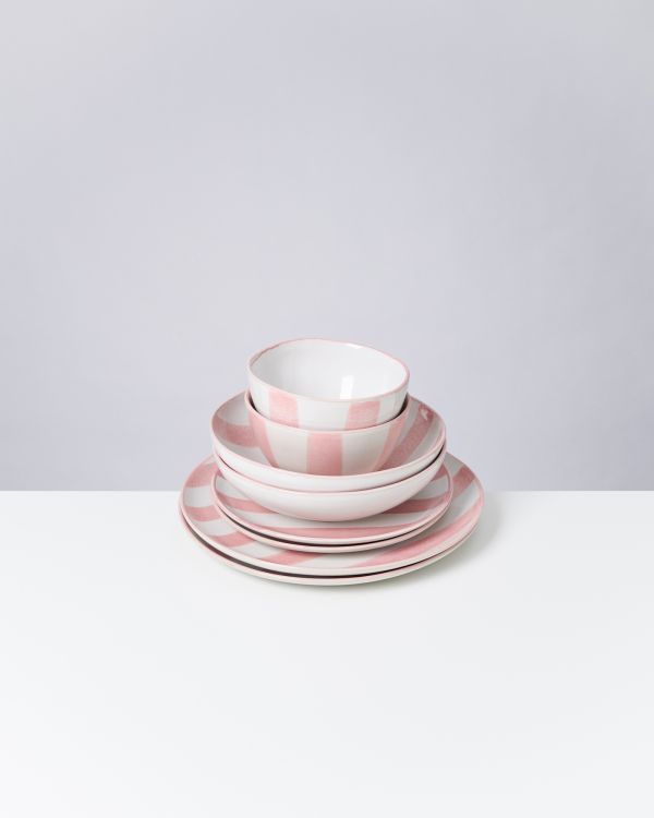 Costeira pink white striped - Set of 8 pieces