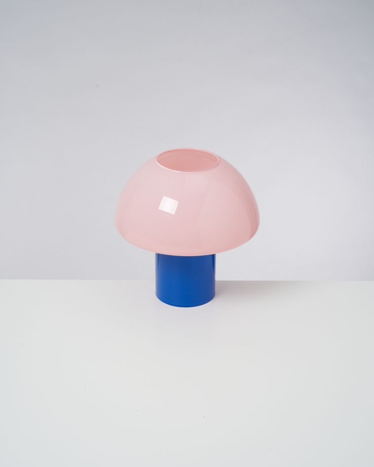 Cogumelo Glaslampe rosa blau