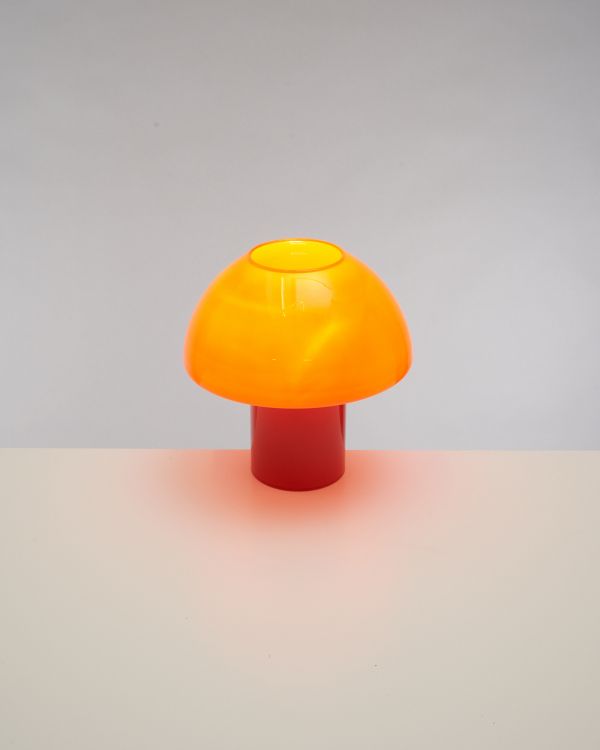 Cogumelo glazen lamp oranje rood 2