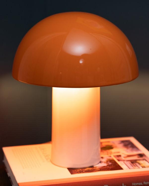 Cogumelo keramiek lamp oranje zand 2