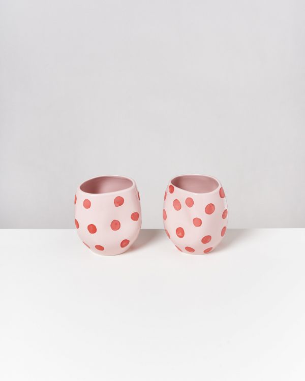 João vase M pink with dots 2